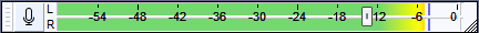 Recording Meter Toolbar in use, default size - click on the image to see this toolbar displayed in the default context of the upper tooldock layout