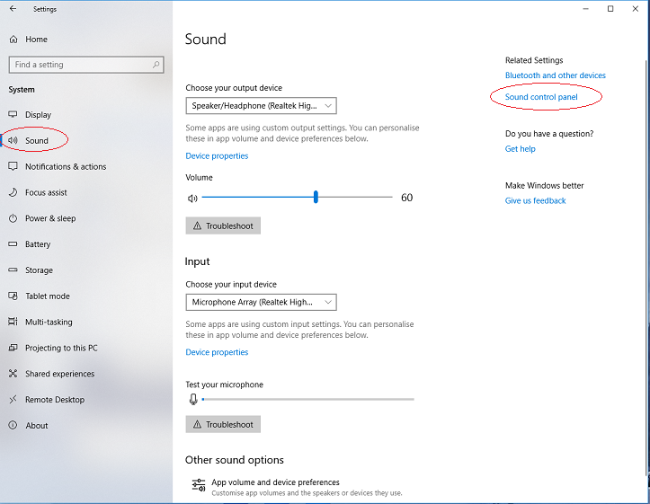 Windows: accessing the Windows Sound controls - Audacity Manual